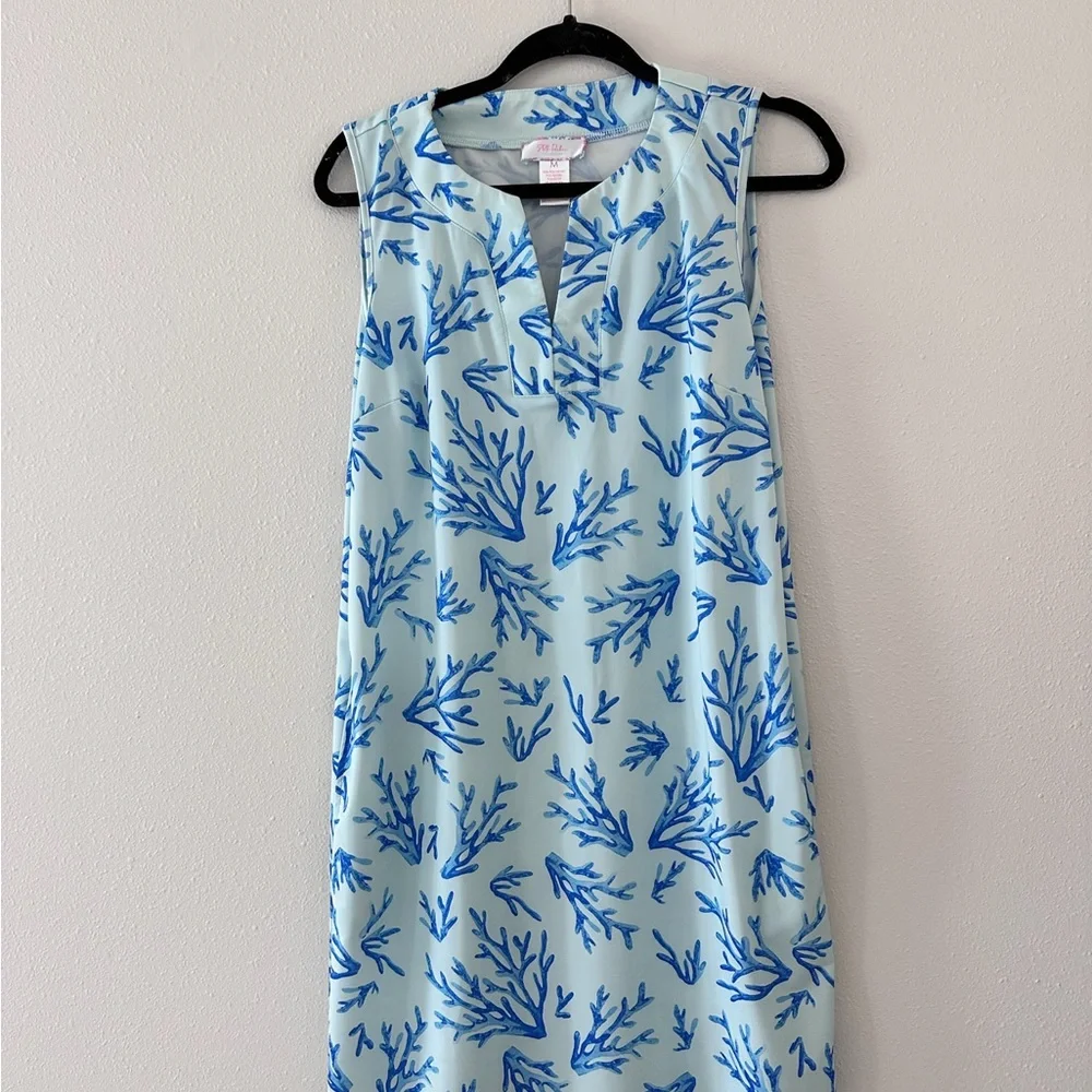 Stella Parker Blue Coral Print Dress - Picture 2 of 5
